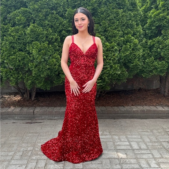 sachin and babi light blue dress Ruby Red Dress – Eunoia Boutique main image 0